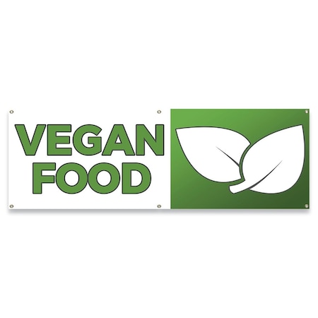 Signmission Vegan Food Banner Concession Stand Food Truck Single Sided B-72-30174